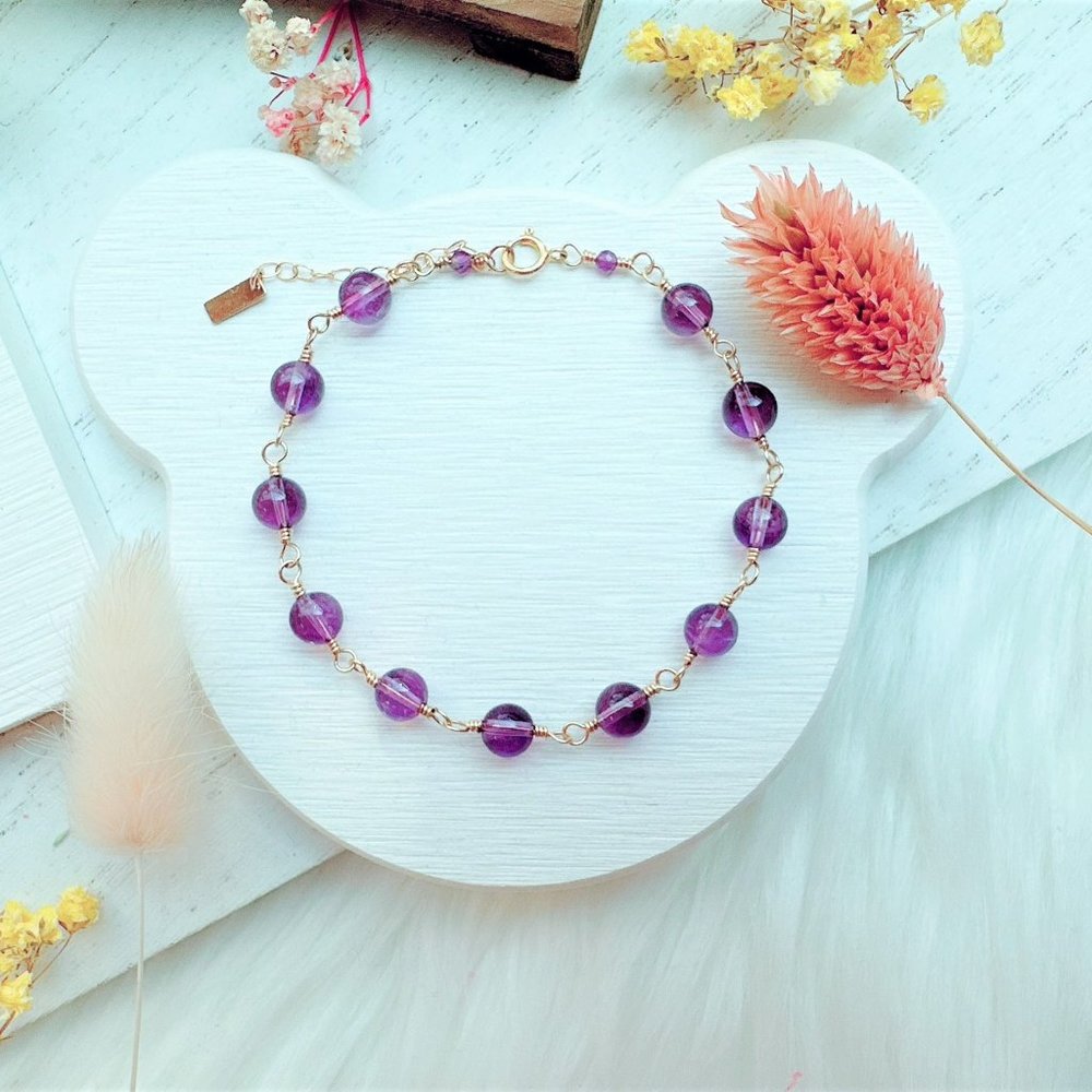 14k Gold-Filled Amethyst Bracelet | Handmade in BC